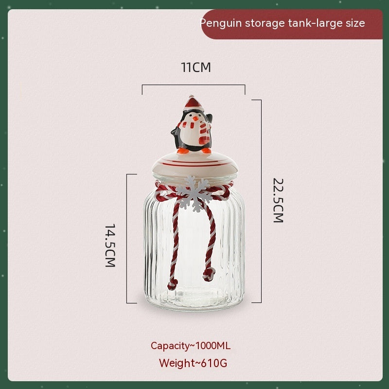 Glass Snack Storage Jar Sealed Candy Biscuit Nut Container