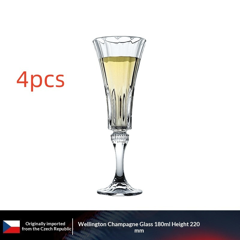 Crystal Glass Flute Elegant Household Drinkware Set
