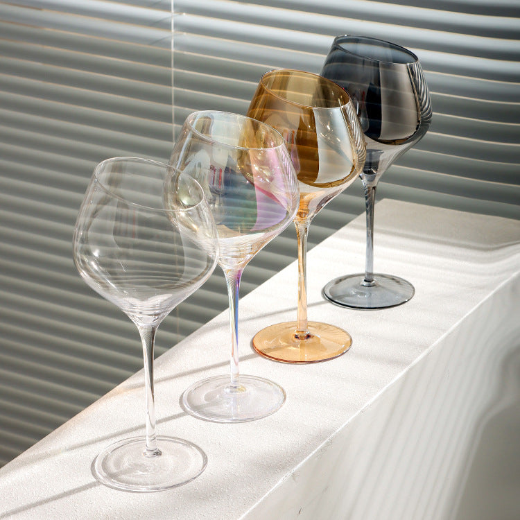 Beveled Crystal Goblet Glass Big Belly Elegant Home Decor