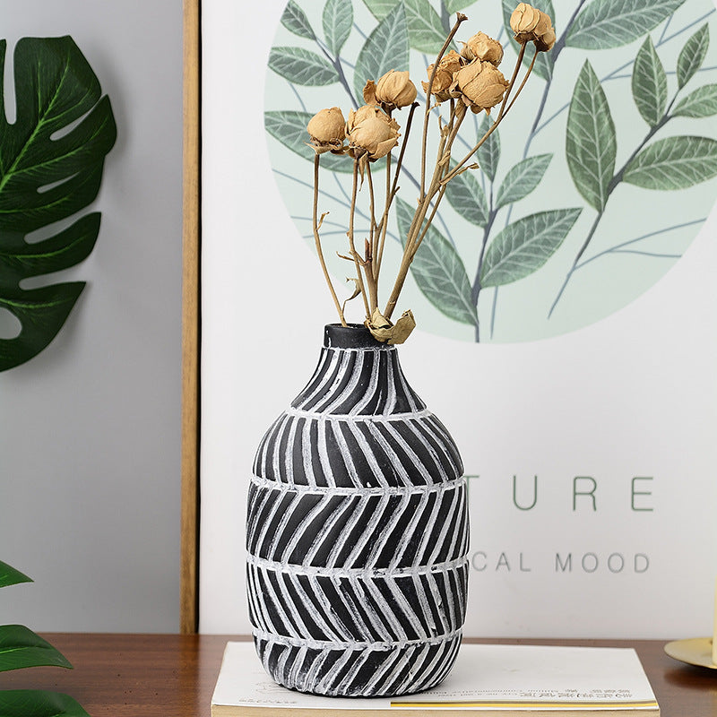 Ceramic Vase Simple Handmade Flower Arrangement Hydroponic Decor