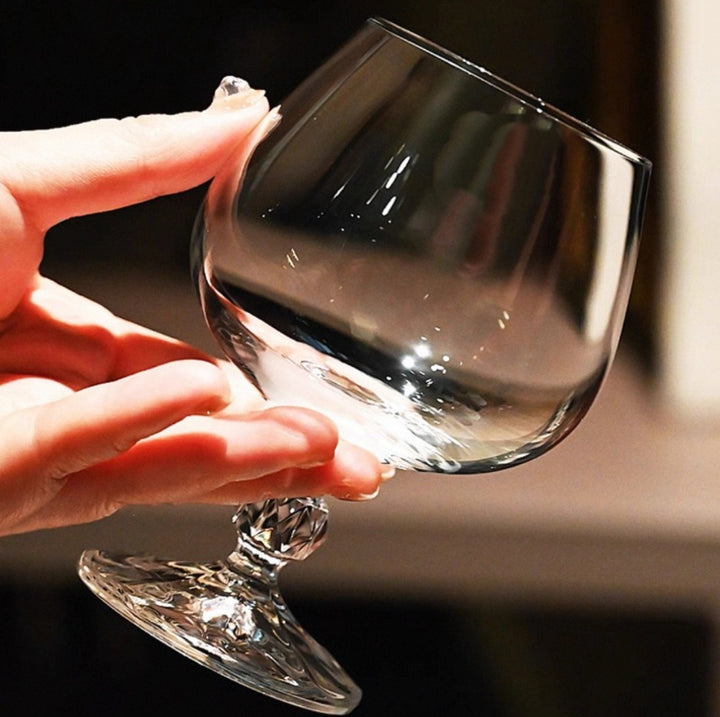 Elegant Crystal Brandy Style Tumbler Glass For Home Display
