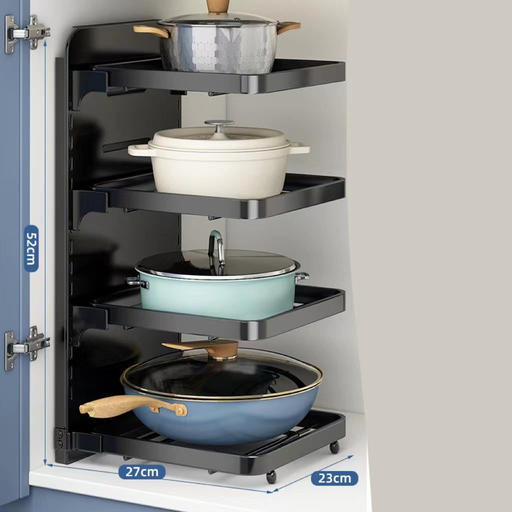 Multi Layer Kitchen Pot Rack Under Sink Storage Shelf