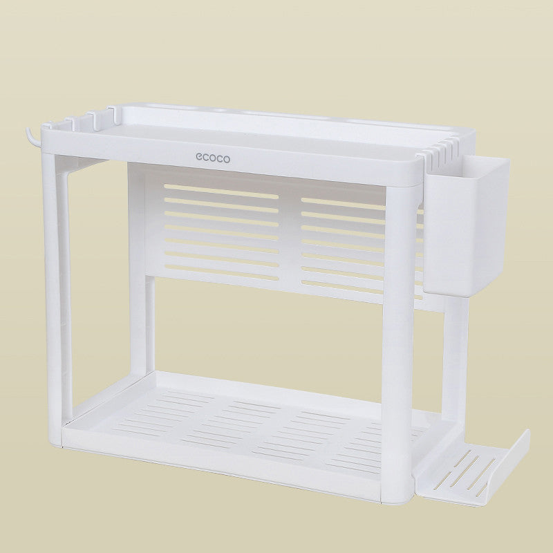 Double Layer Kitchen Knife Rack Storage Shelf Box