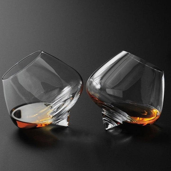 Elegant Crystal Wide Belly Tumbler Glass For Home Use
