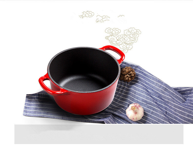 Enamel Cast Iron Hat Shaped Stock Stew Pot Universal Use