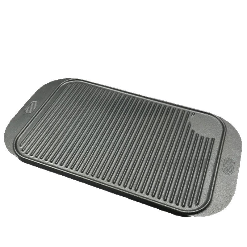 Flat Striped Cast Iron Double Sided Griddle Plate