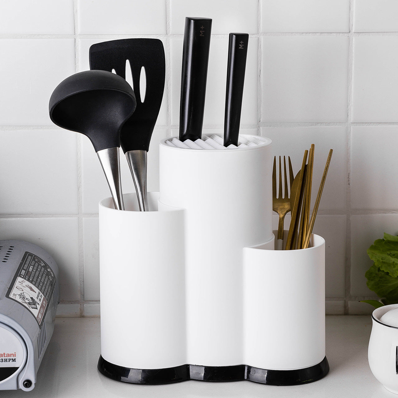 TPR Kitchen Knife Holder Cutting Board Storage Rack Multifunctional Shelves