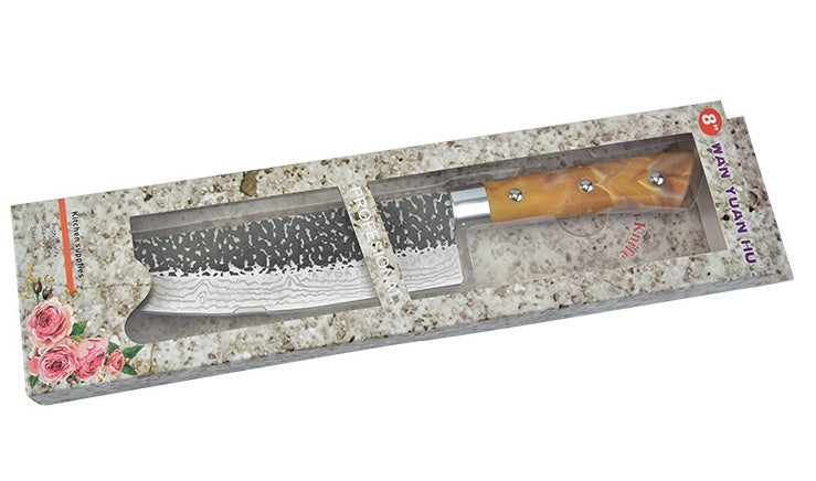 Stainless Steel Chef Knife Marbled Handle Meat Slicing Kitchen Knife