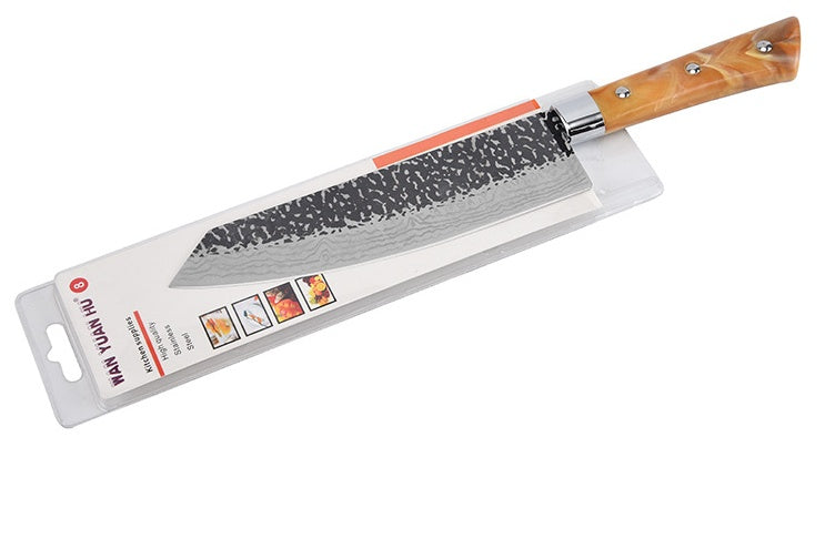 Stainless Steel Chef Knife Marbled Handle Meat Slicing Kitchen Knife