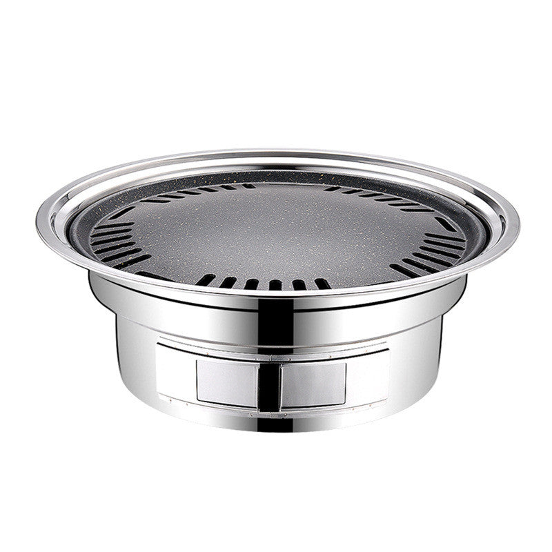 Portable Stainless Steel Charcoal BBQ Grill Round Outdoor Stove
