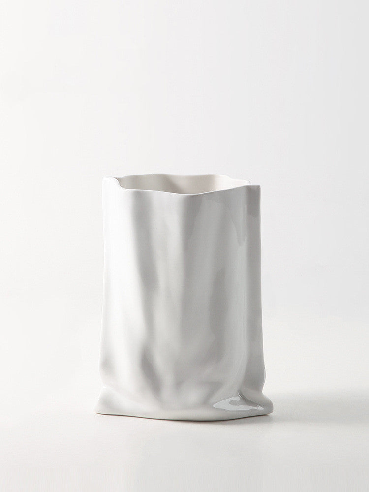Electroplated Silver Ceramic Vase Dried Flower Decor