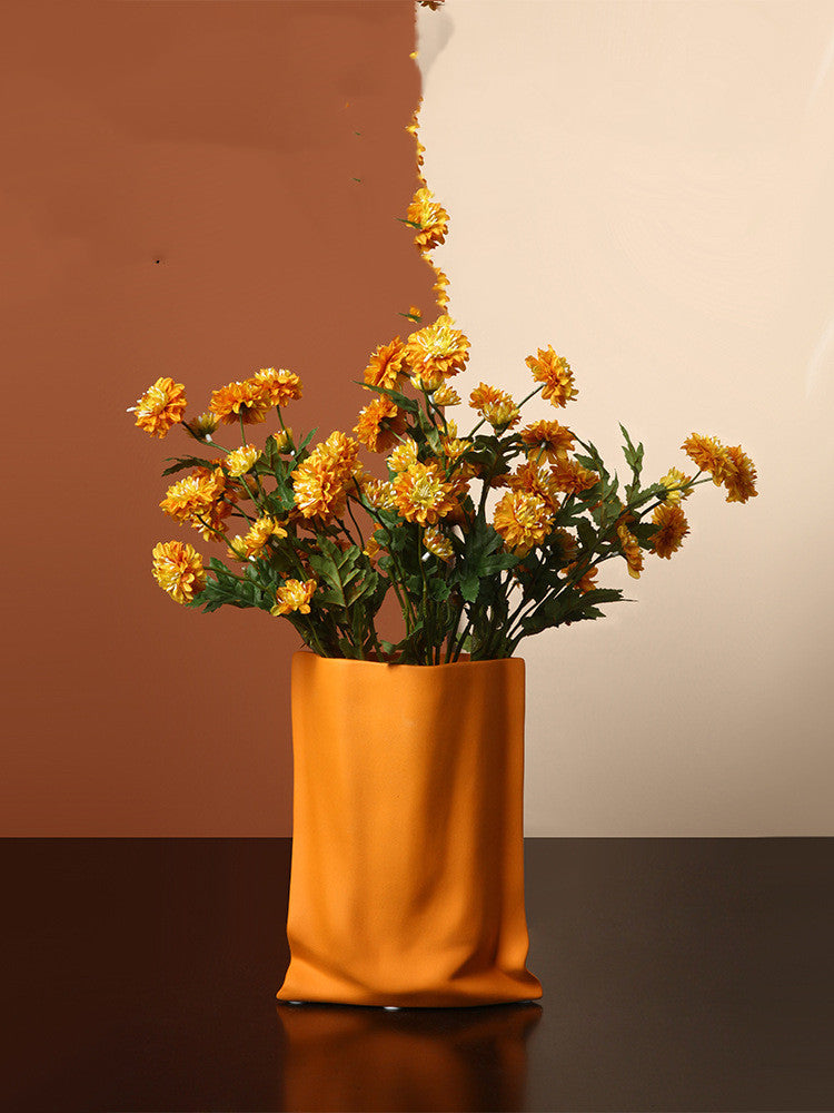 Electroplated Silver Ceramic Vase Dried Flower Decor