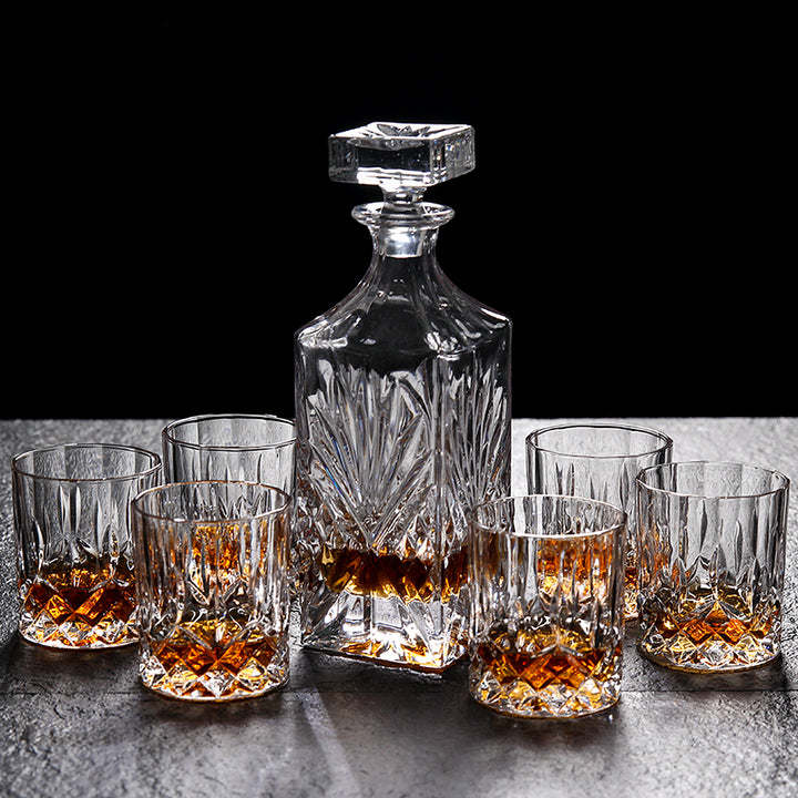 Lead Free Crystal Elegant Glass Set With Decanter Bottle 6 Piece