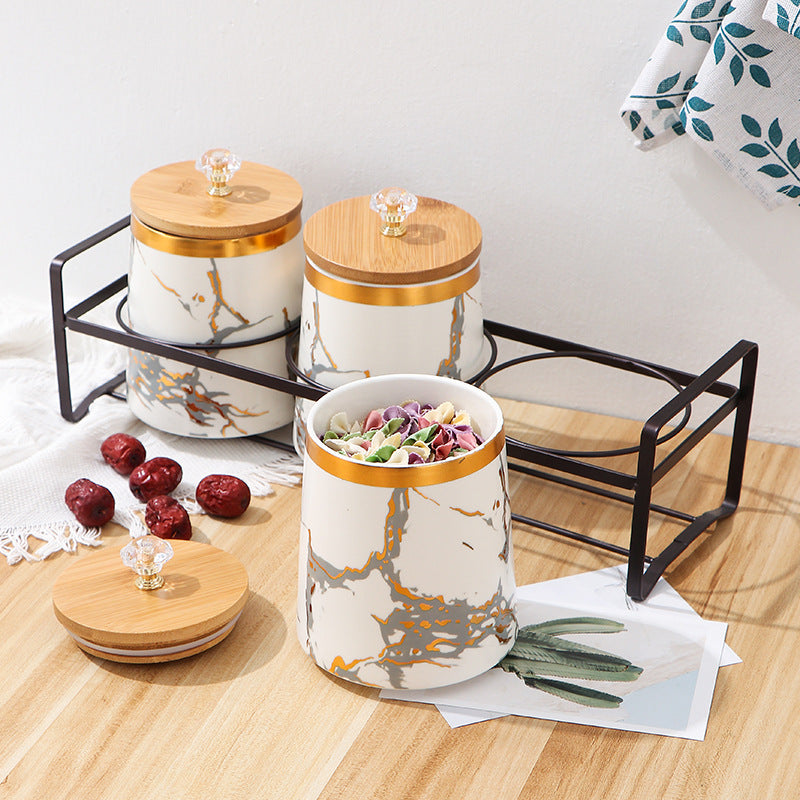 Nordic Ceramic Seasoning Jar Kitchen Sealed Storage Container
