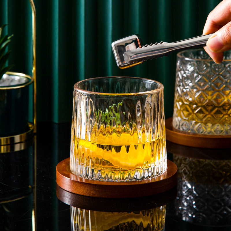 Rotating Crystal Tumbler Glass Creative Drinkware