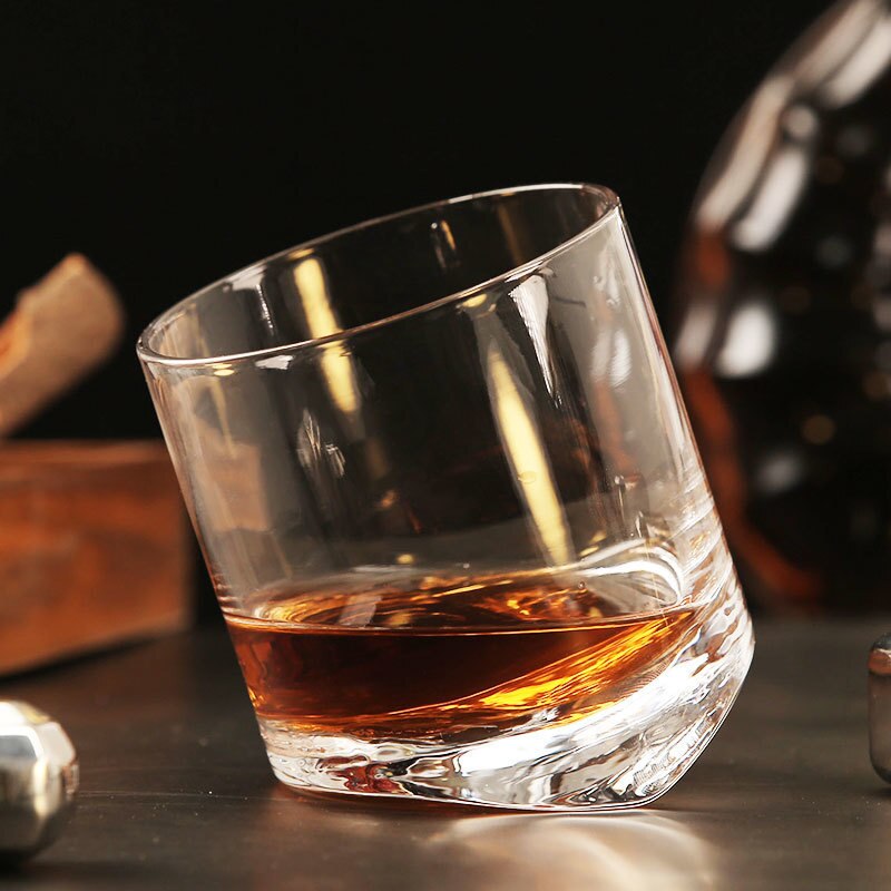 Tilted Lead Free Crystal Cocktail Glass Modern Drinkware