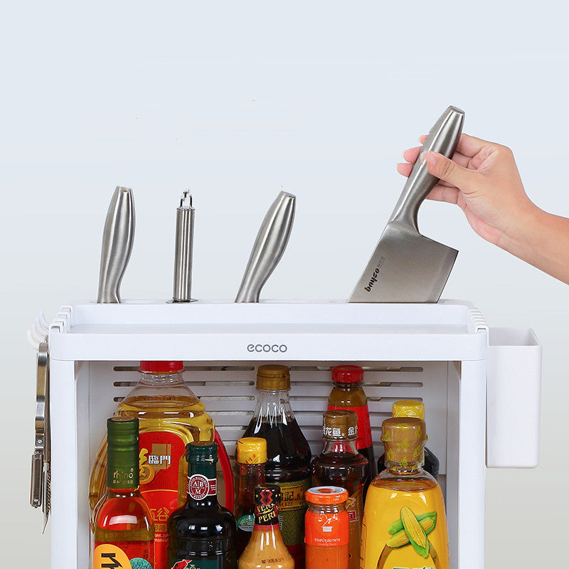Double Layer Kitchen Knife Rack Storage Shelf Box