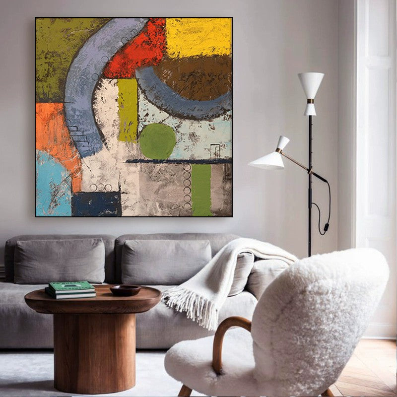 Medieval Style Hand Painted Abstract Canvas Wall Art Decor