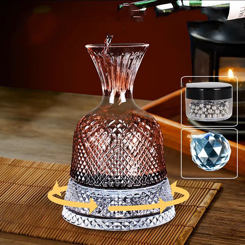 Crystal Glass Vortex Decanter Set With Aerating Pourer Kit