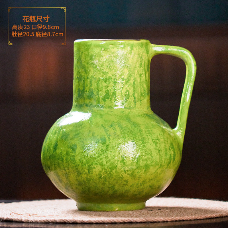 Soda Green Ceramic Vase Flower Arrangement Decorative Jar