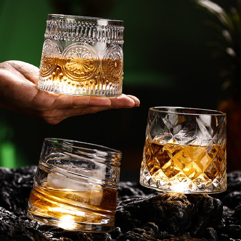 Rotating Crystal Tumbler Glass Elegant Home Drinkware