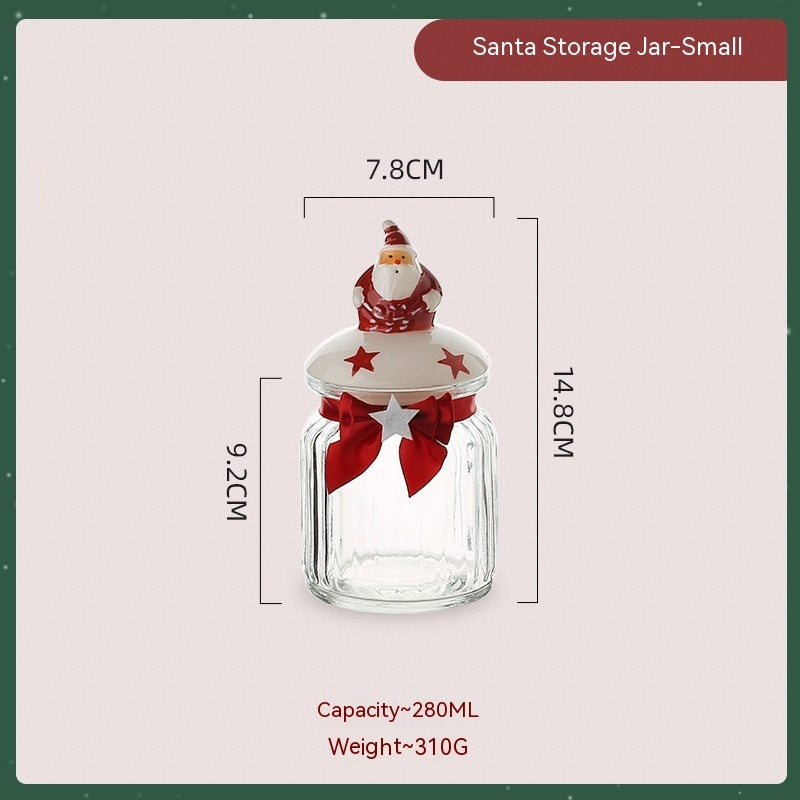 Glass Snack Storage Jar Sealed Candy Biscuit Nut Container