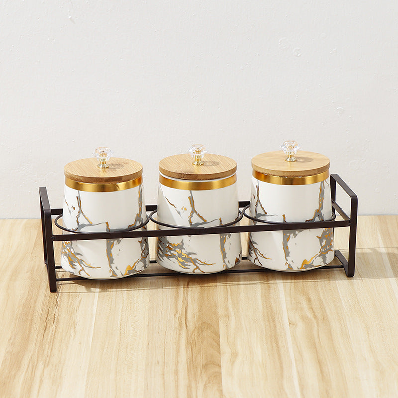 Nordic Ceramic Seasoning Jar Kitchen Sealed Storage Container