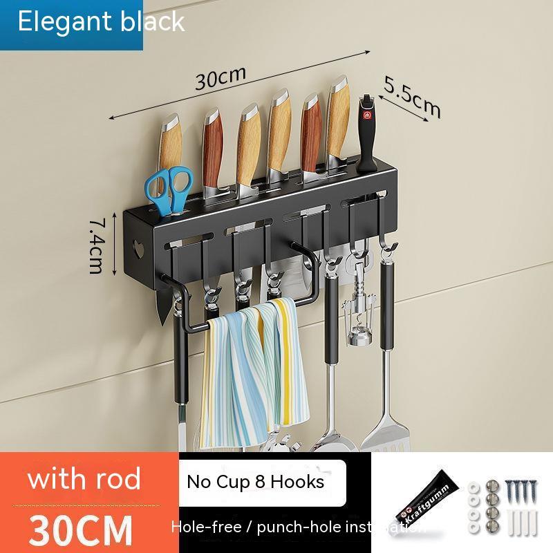 Stainless Steel Kitchen Knife Holder Chopstick Storage Rack Punch-Free
