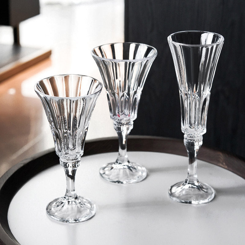 Crystal Glass Flute Elegant Household Drinkware Set