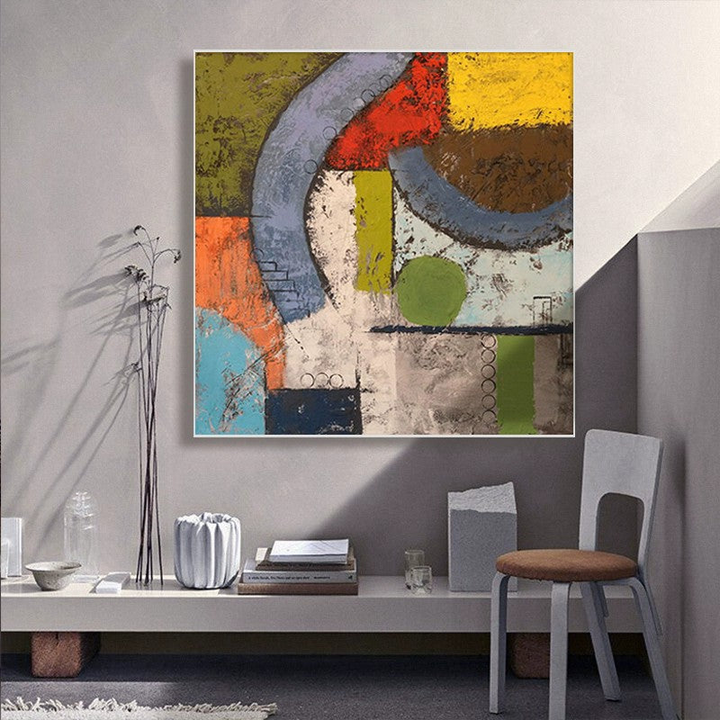 Medieval Style Hand Painted Abstract Canvas Wall Art Decor
