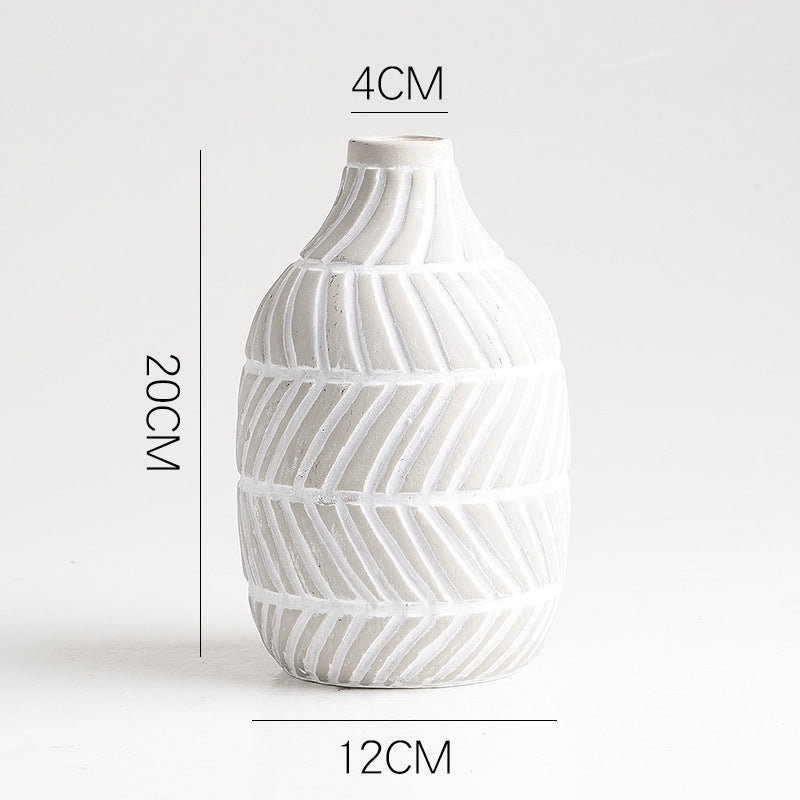 Ceramic Vase Simple Handmade Flower Arrangement Hydroponic Decor