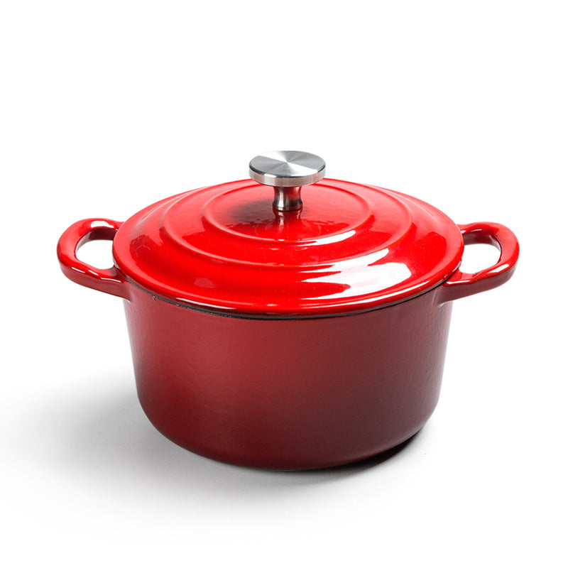 Enamel Cast Iron Hat Shaped Stock Stew Pot Universal Use