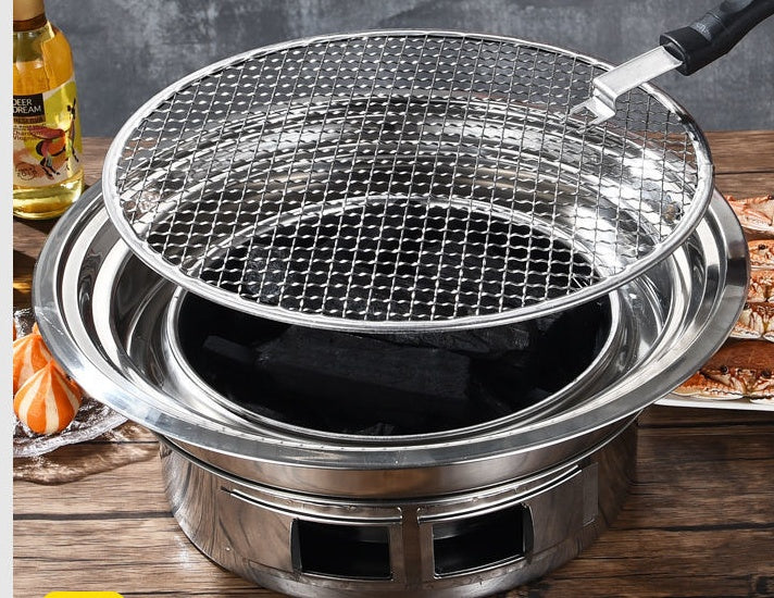 Korean Stainless Steel Charcoal BBQ Grill Commercial Outdoor Use