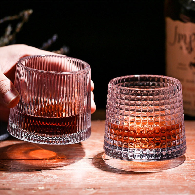Rotating Crystal Tumbler Glass Elegant Home Drinkware