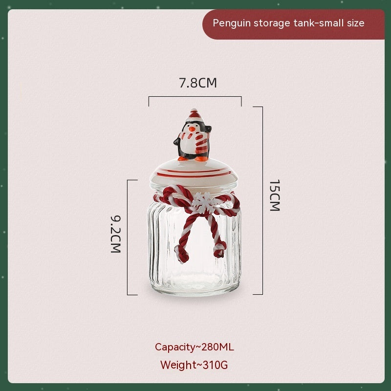 Glass Snack Storage Jar Sealed Candy Biscuit Nut Container