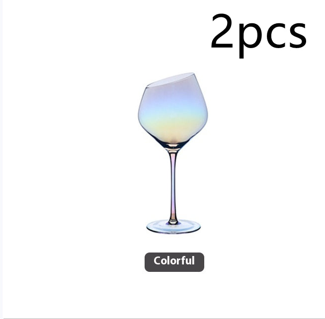 Beveled Crystal Goblet Glass Big Belly Elegant Home Decor