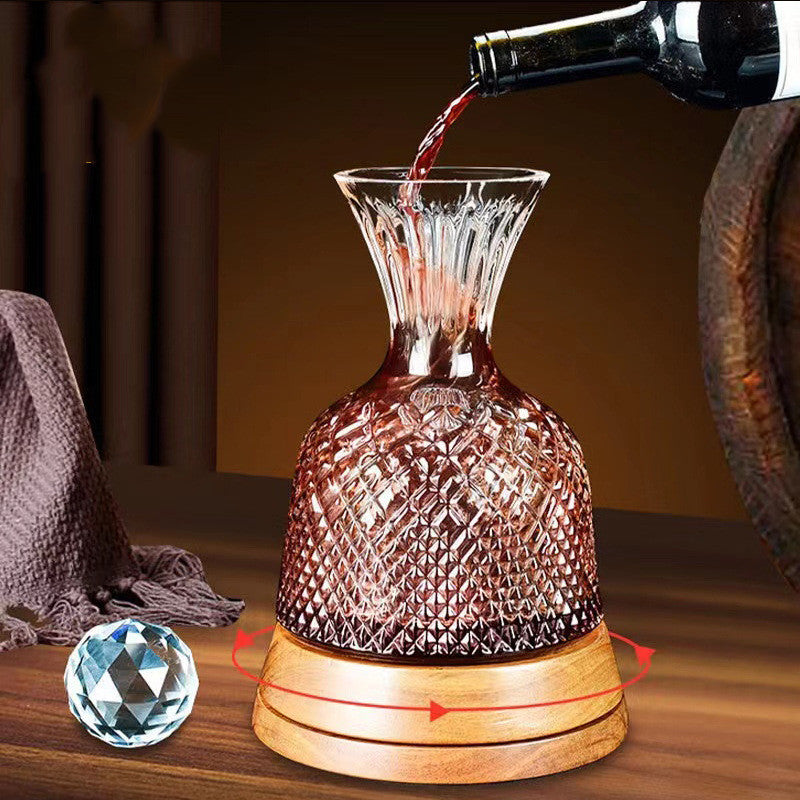 Crystal Glass Vortex Decanter Set With Aerating Pourer Kit