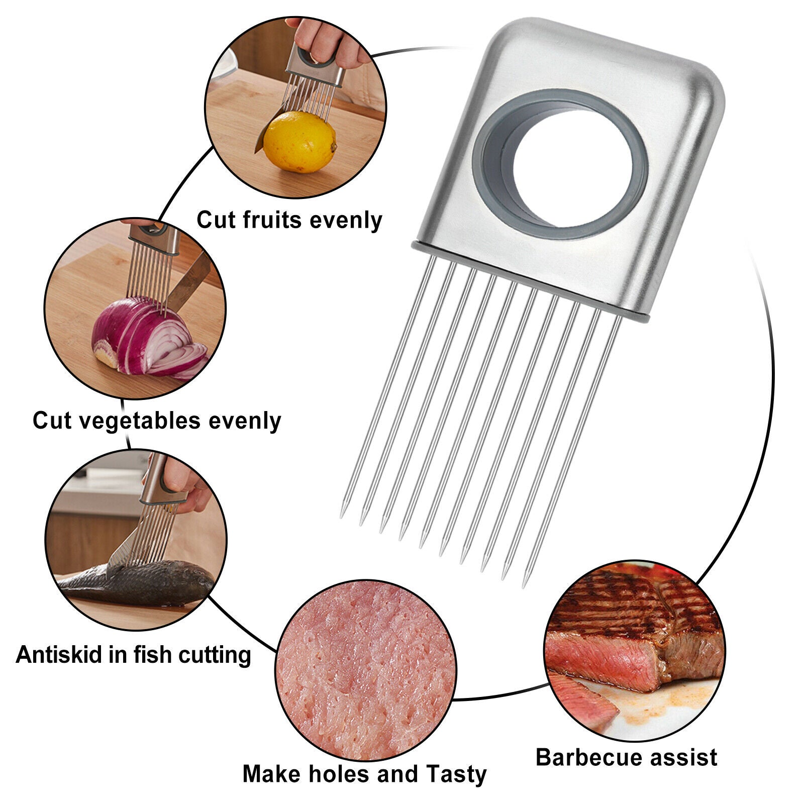 Stainless Steel Onion Tomato Vegetable Slicer Kitchen Tool
