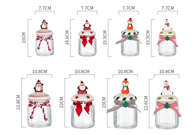 Glass Snack Storage Jar Sealed Candy Biscuit Nut Container