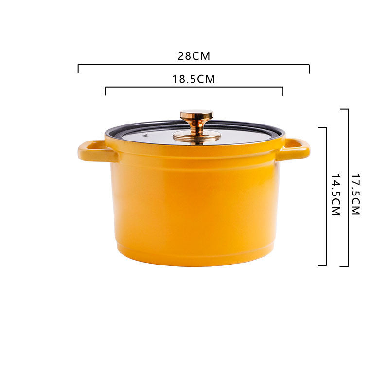 Nordic Style Ceramic Large Capacity Glazed Stock Pot For Cooking Soup