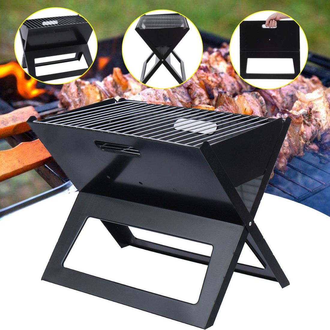 Portable Outdoor Barbecue Grill Charcoal Cooking Equipment