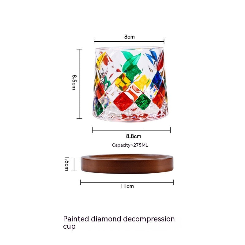 Rotating Crystal Tumbler Glass Creative Drinkware