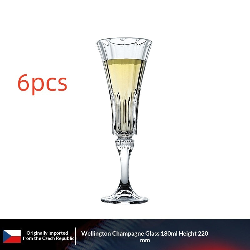 Crystal Glass Flute Elegant Household Drinkware Set