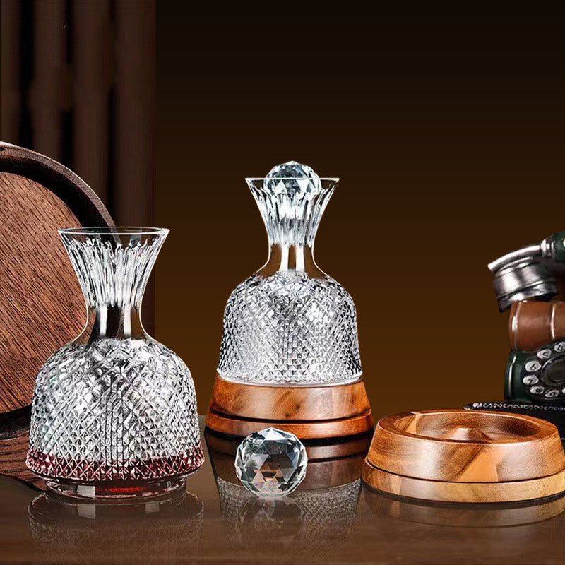 Crystal Glass Vortex Decanter Set With Aerating Pourer Kit
