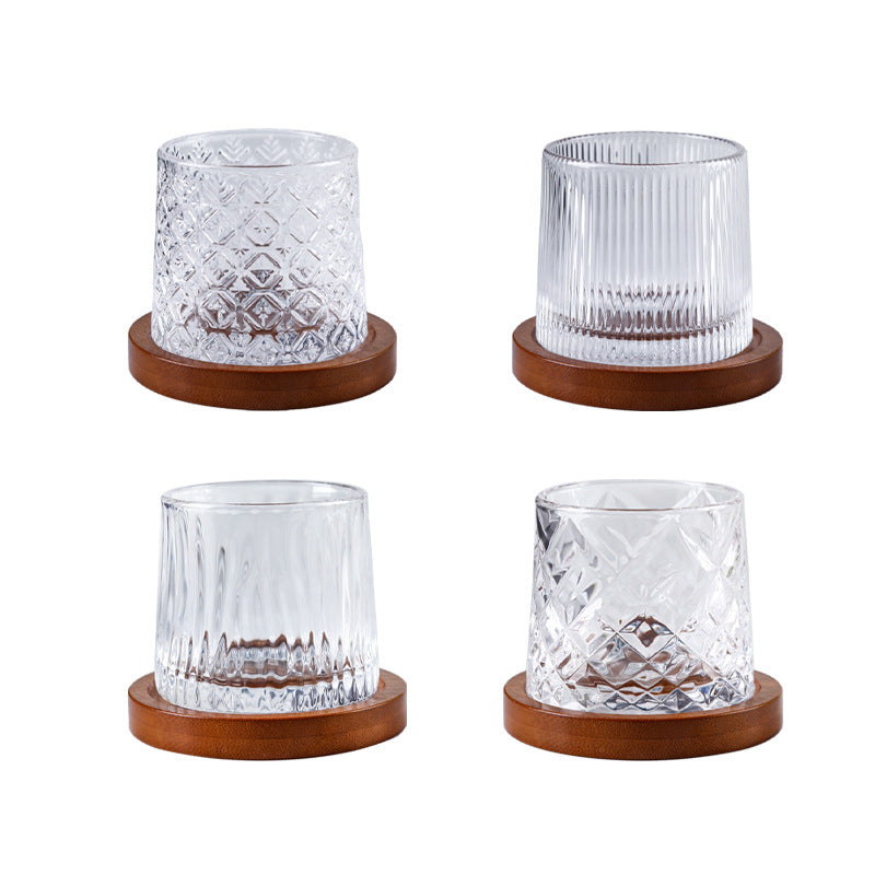 Rotating Crystal Tumbler Glass Creative Drinkware