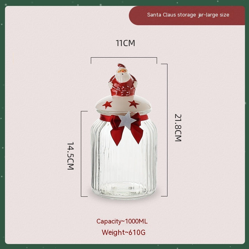 Glass Snack Storage Jar Sealed Candy Biscuit Nut Container