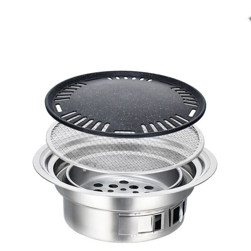 Korean Stainless Steel Charcoal BBQ Grill Commercial Outdoor Use