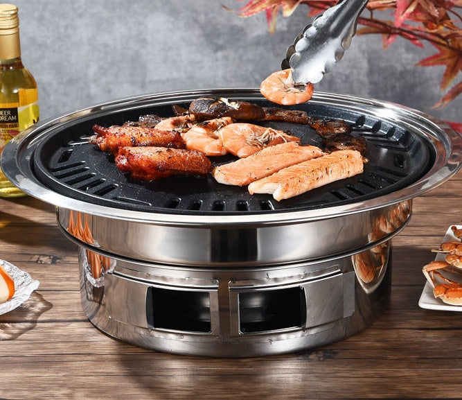 Korean Stainless Steel Charcoal BBQ Grill Commercial Outdoor Use