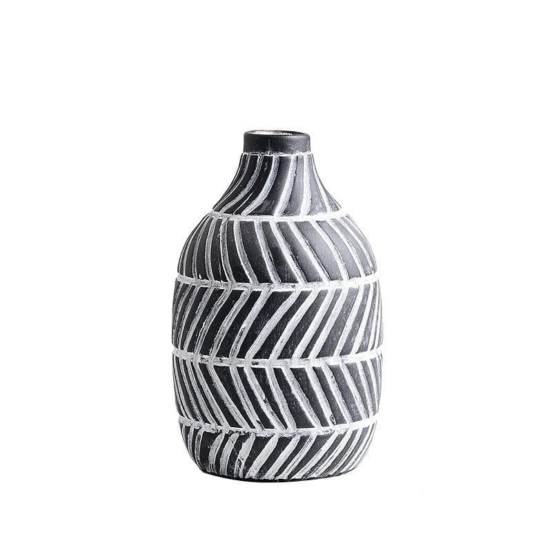 Ceramic Vase Simple Handmade Flower Arrangement Hydroponic Decor