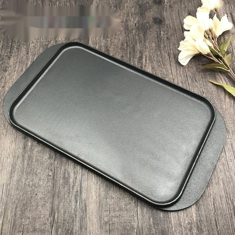 Flat Striped Cast Iron Double Sided Griddle Plate